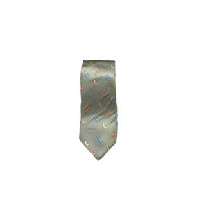 Tommy Bahama Mens Tie Green With Beach Chairs 100% Silk 58.5" L‎ X 3.25" W